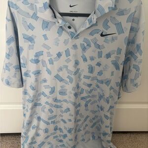 Nike Golf Light Blue Brushstroke Print Polo